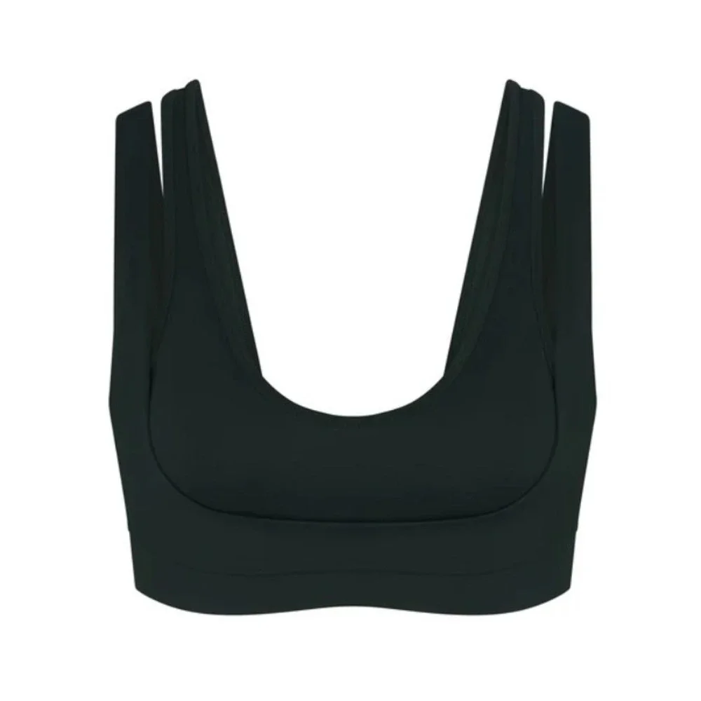 Skims Matte Double Strap‎ Scoop Bra BR-SPT-6022W Dark Teal Medium